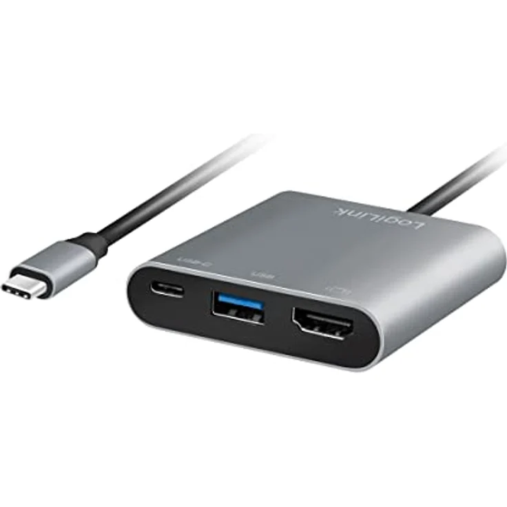 LogiLink USB 3.2 Gen1 Typ-C-zu HDMI & USB Adapter, 4K, PD (Power Delivery), 0,15 m – Bild 3