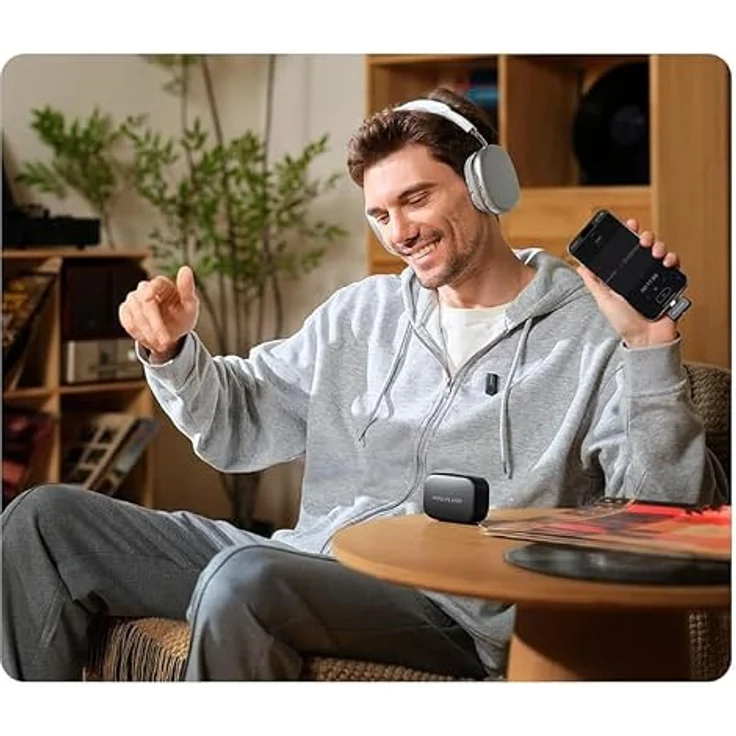 Hollyland Lark A1 Mini Duo, Kabelloses Mikrofon mit 48 kHz High-Fidelity-Klang und 54 Stunden Akkulaufzeit, Lightning, Space Gray – Bild 4