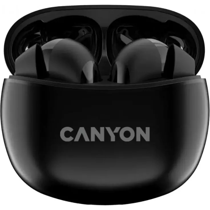 Canyon CNS-TWS5B, Kabellose Kopfhörer, Bluetooth 5.3, 7,5 Stunden Betriebszeit, Schwarz