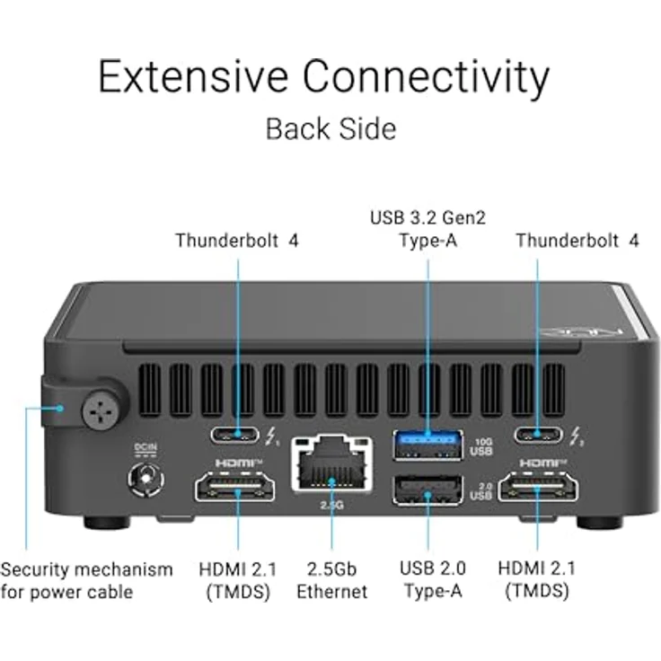 ASUS NUC 15 Pro+ RNUC15CRSU700002, Barebone Mini-PC mit Core Ultra 7, 2 GHz, Arc Graphics 140T, Silber, Wi-Fi 6, Bluetooth 5.4 – Bild 5