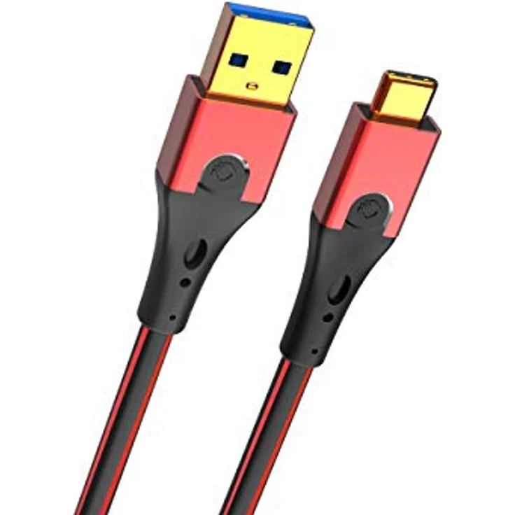 Oehlbach USB-Evolution C3 - hochwertiges 3.0 USB-A auf 3.1 USB-C Lade-und Datenkabel - schwarz-rot - 3m – Bild 3