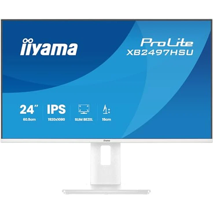 iiyama Prolite XB2497HSU-W1, 60,5cm (23,8") Full-HD IPS LED-Monitor, 120Hz, HDMI, DP, USB-C, Höhenverstellung, Pivot, weiß – Bild 2