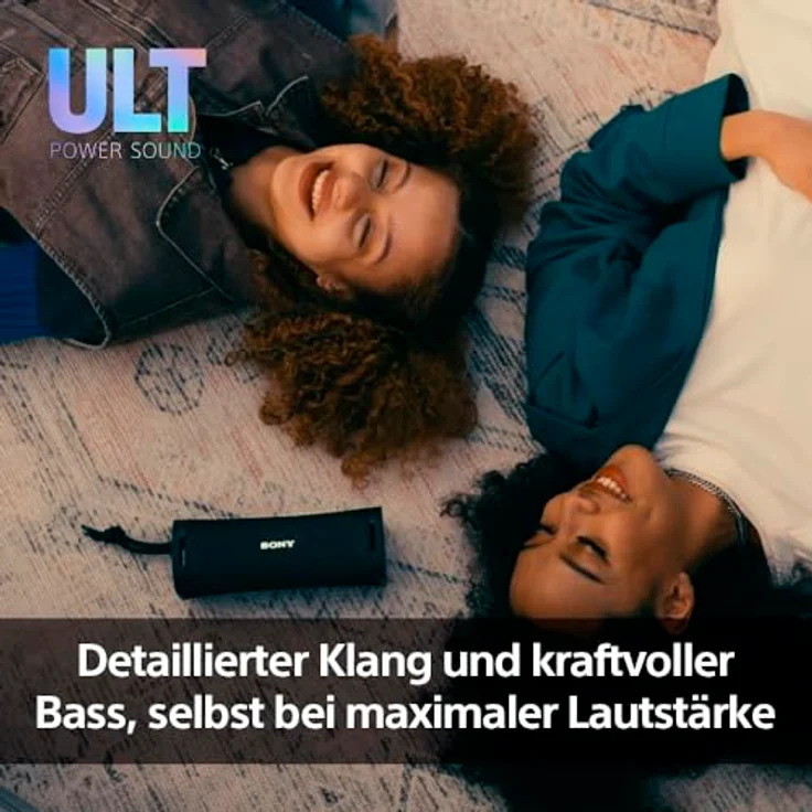 Sony ULT Field 1 - Kabelloser tragbarer Bluetooth-Lautsprecher mit ULT Power Sound, kraftvollem Bass, IP67, wasserdicht, staubdicht, stoßfest, 12h Akku, klare Gesprächsqualität, Outdoor- Schwarz – Bild 3