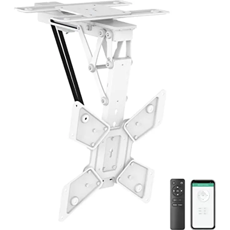Mywall TV-Deckenhalterung HL46MWL Motorisiert&Klappbar für Flachbildschirme mit Smart Home Steuerung für 23-65 Zoll, Belastung bis 30 kg mit 180° Drehfunktion