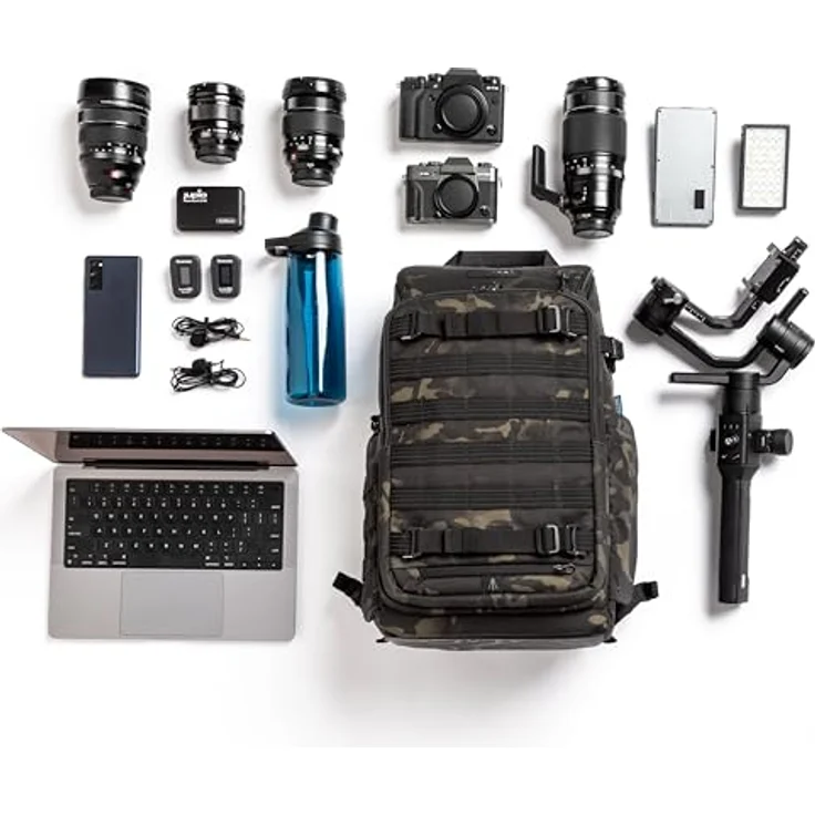 Tenba Axis V2, Fotorucksack 20 l für 1-2 Kameras und bis zu 7 Objektive, gepolstertes Laptopfach für 14-Zoll-Laptop, Schwarz – Bild 3