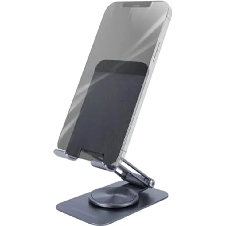 Mars Gaming MA-RSS, Klappbarer Smartphone-Ständer, 360° Rotation, 180° Höhen- und Winkeleinstellung, Aluminium, Anti-Rutsch, Dunkelgrau – Bild 1