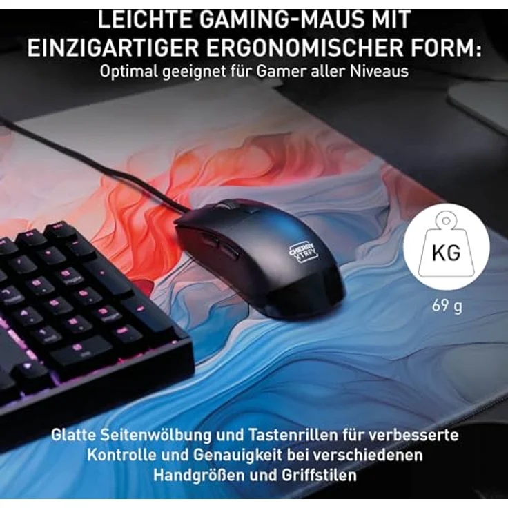 CHERRY xtrfy M50 Black Wired Mouse (Kabelgebunden), Leichte Gaming-Maus – Bild 2