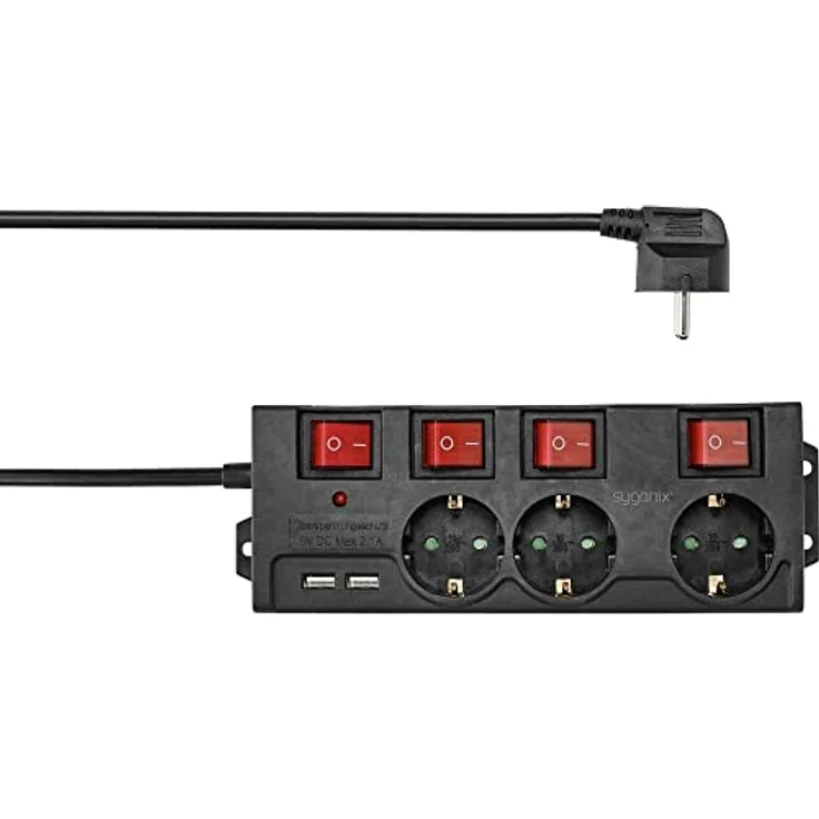 Sygonix RF-4737788 Steckdosenleiste mit Schalter Schwarz Schutzkontakt 1 St. – Bild 2