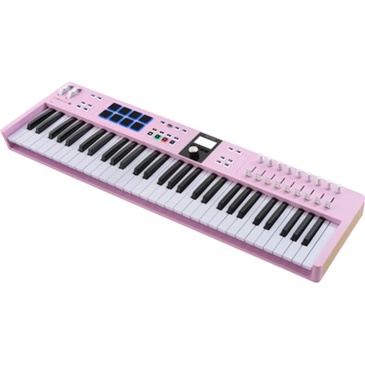 Arturia KeyLab Essential 61 MK3, USB-Midi-Keyboard mit 61 anschlagdynamischen Tasten, integrierten Kreativwerkzeugen, Rosenquarz