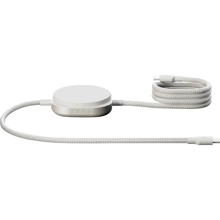 ZENS Induktions-Ladegerät ZECC05W, Qi2-zertifiziertes 15 W Schnellladen, USB-C® und Apple MagSafe, Weiß