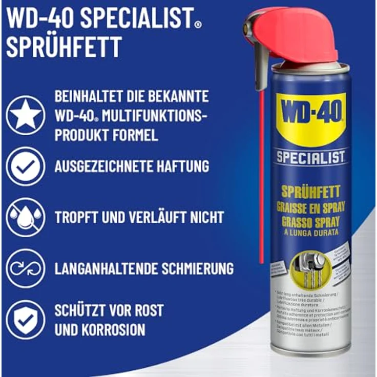 WD-40 Specialist Sprühfett 300ml - Hochwertiges Schmiermittel für alle Metalloberflächen – Bild 2