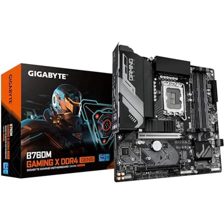 GIGABYTE B760M Gaming X DDR4 GEN5 Mainboard – Unterstützung für Intel Core Prozessoren 14. Generation, 8+1+1 Phasen VRM, bis zu 3200 MHz DDR4, 2 x PCIe 4.0 M.2, 2.5 GbE LAN, USB 3.2 Gen 1 – Bild 1