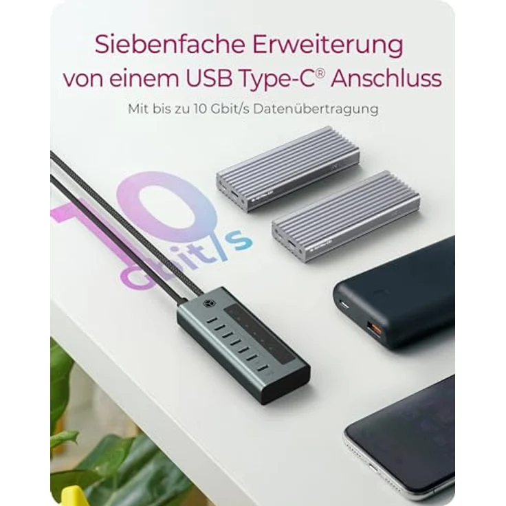 ICY BOX USB 3.2 Gen 2 (3.1 Gen 2) Type-C 10000 Mbit/s, IB-HUB1457-C31 – Bild 2