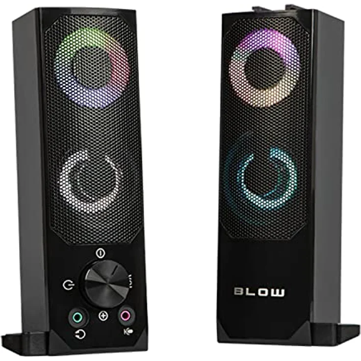 Blow MS-28 PC-Lautsprecher (Bluetooth, 6 W, AUX-Anschluss, Soundbar-Funktion [Modulare Verbindung], RGB-LED-Beleuchtung) – Bild 1