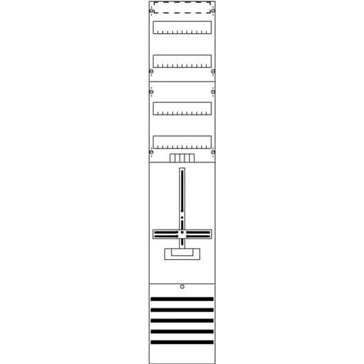 STRIEBEL & JOHN Zählerfeld 9RE 1Z+2RE DF19C1V, verdrahtet mit Zählerkreuz, grau, 1-stöckig, IP2XC, 63 A Hauptschalter
