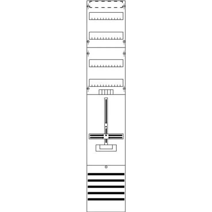 STRIEBEL & JOHN Zählerfeld 9RE 1Z+2RE DF19C1V, verdrahtet mit Zählerkreuz, grau, 1-stöckig, IP2XC, 63 A Hauptschalter
