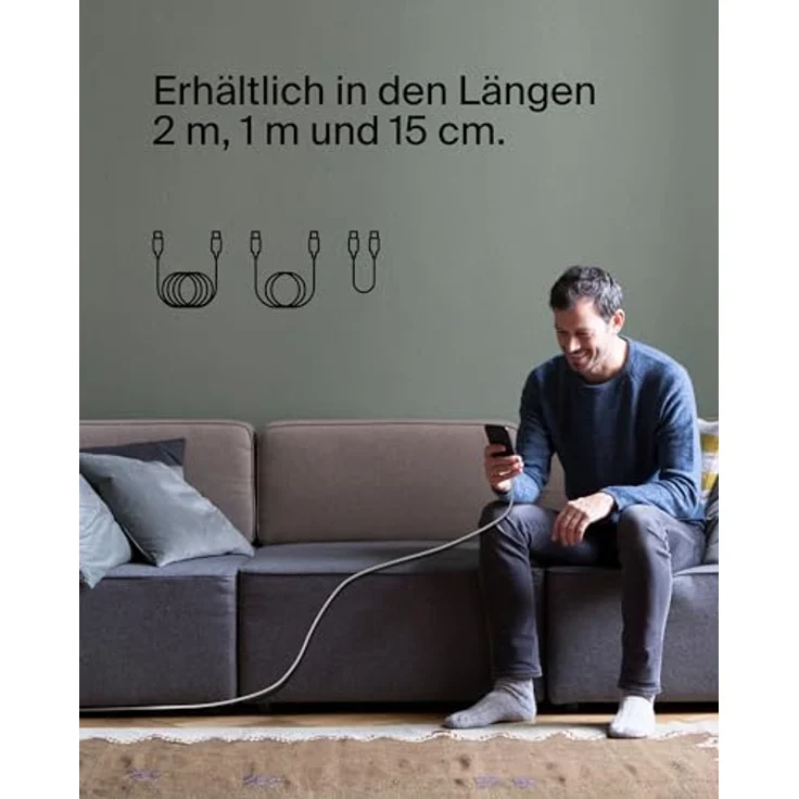 Belkin USB-C/USB-C Kabel ummantelt, 1 m, weiß – Bild 8