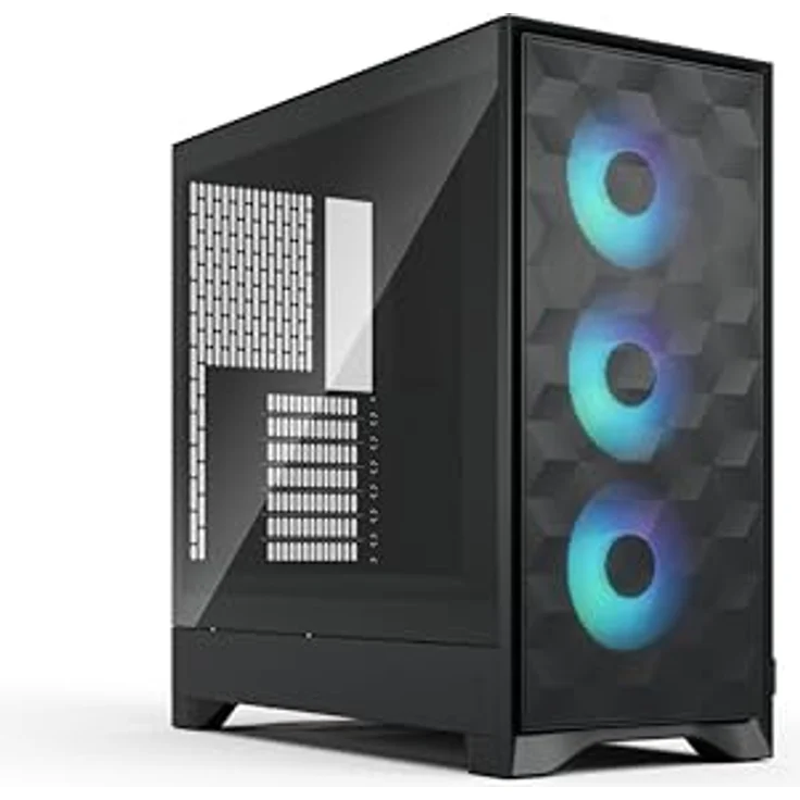 Fractal Design Pop 2 Air Black RGB, PC-Gaming-Gehäuse mit gehärtetem Glas, Mesh-Frontpanel, drei 120-mm-RGB-Lüftern, starkem Airflow, für ATX/mATX/ITX Motherboards – Bild 1