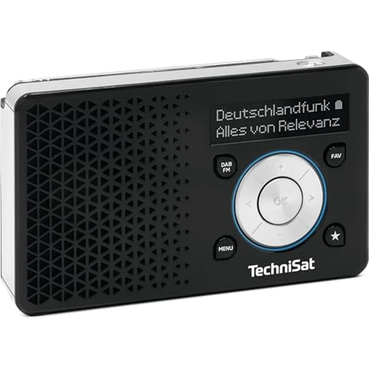 TechniSat DigitRadio 1 ASA, DAB+ und UKW Digitalradio mit Fernbedienung, schwarz/silber, bis zu 10 Stunden Akkulaufzeit