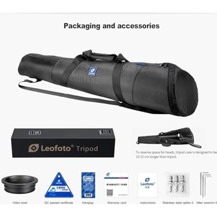 LEOFOTO SO-322CX, Invertiertes Carbon-Stativ für schwere Kamerasysteme mit gerändeltem Winkelstopp-Design, schwarz – Bild 3