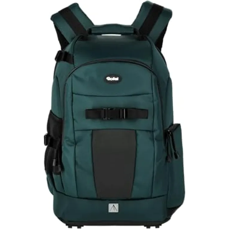 Rollei Fotoliner Ocean M: Nachhaltiger Kamerarucksack aus 43 recycelten PET-Flaschen, inkl. Regenschutz, Handgepäck-geeignet, petrol