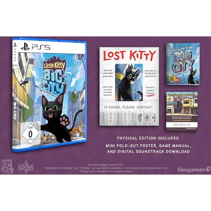 Fangamer Little Kitty: Big City - PS5, physische Edition mit 16-seitigem Handbuch, Poster und Soundtrack-Download – Bild 2