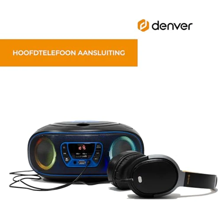 Denver Electronics TCL-212BT Blue - CD-Player (4 W, FM, Extern, Tragbarer CD-Player, Schwarz, Blau, 3,5 mm) – Bild 6