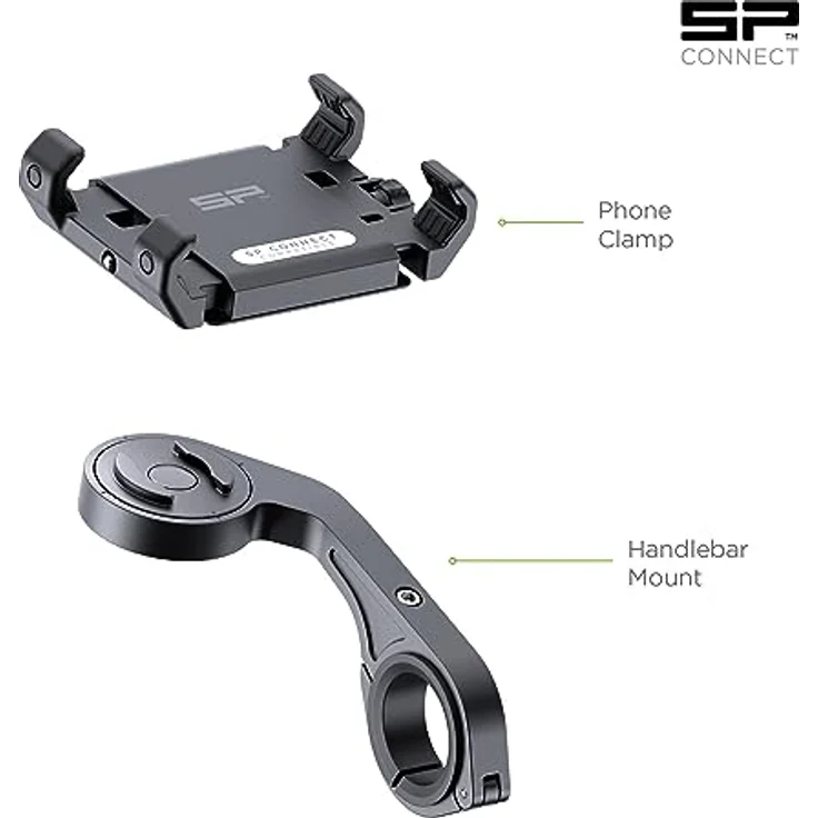 SP Connect Roadbike Bundle Universal Clamp SPC+, Smartphone Halterung mit Handlebar Mount und Weather Cover, Schwarz – Bild 2