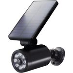 Maclean Solar Kamera-Attrappe mit Bewegungsmelder und LED-Licht | IP Überwachungskamera Attrappe mit Objektiv | Solarbetrieben, 220 Lumen, 6500K, Blinkende rote LED