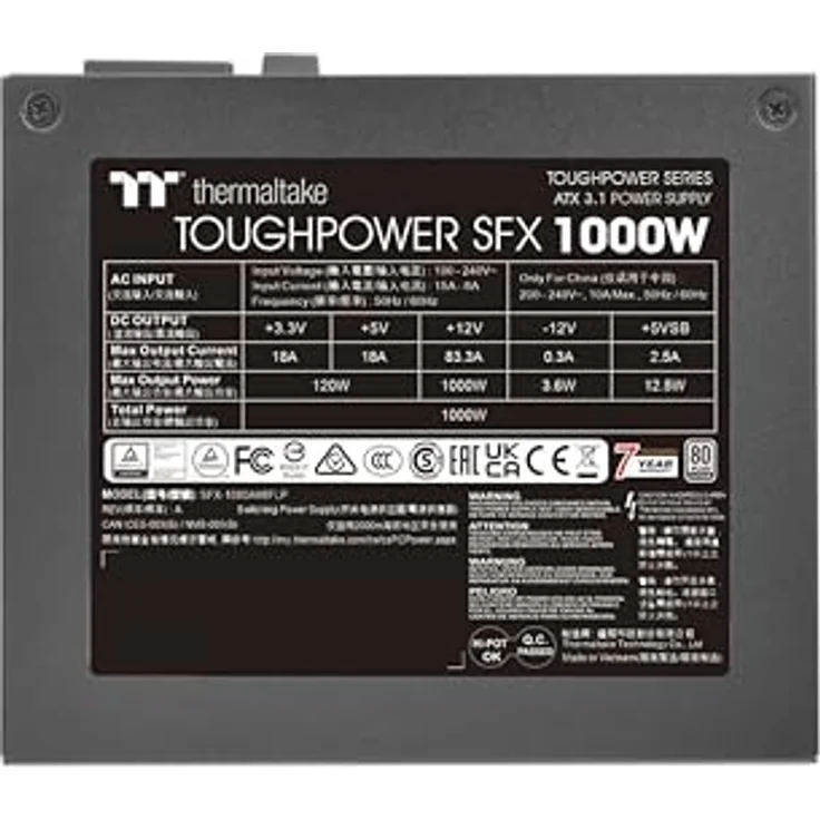 Thermaltake Toughpower SFX 1000W | ATX 3.1 | 80Plus Platinum, Netzteile für SFX Gehäuse mit ATX 3.1 Standard, 80Plus Zertifizierung, inkl. SFX-zu-ATX-Blende – Bild 4
