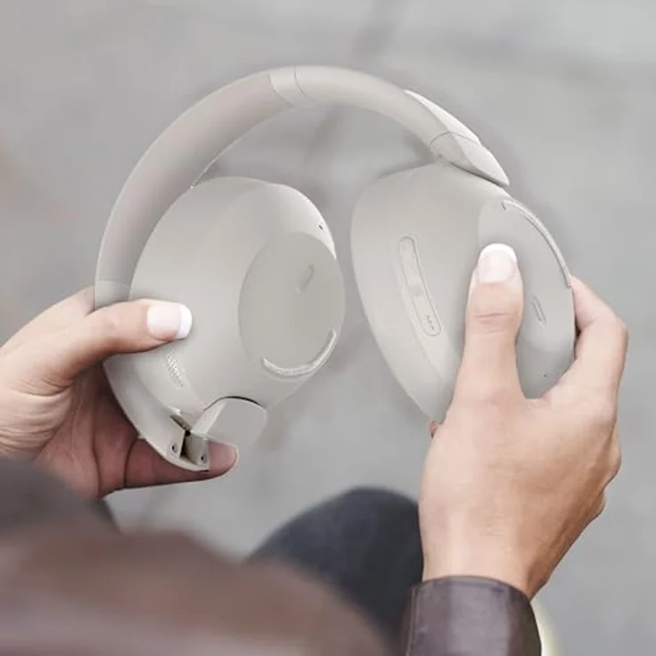 Mixx Audio StreamQ C4, Wireless Kopfhörer mit 40 Stunden Akkulaufzeit und aktiver Geräuschunterdrückung, Sand – Bild 5