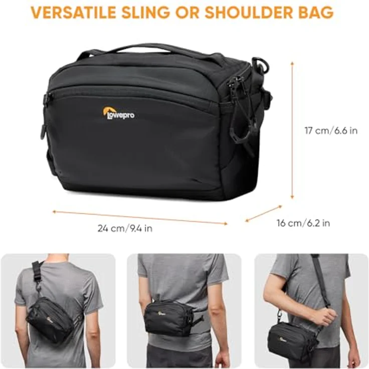 Lowepro ProTactic Lite SLX 110 AW III Kamera-Umhängetasche, 4 l Volumen, für DSLR/spiegellose Kameras, recyceltes Gewebe, grün – Bild 2