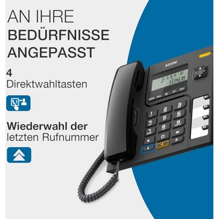 Alcatel Temporis T56, Schnurgebundenes Telefon, schwarz (ATLD1413731) – Bild 4