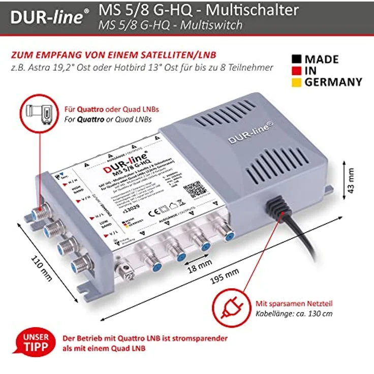 DUR-line Multischalter MS 5/8 G-HQ bis 8 Teilnehmer – Bild 4