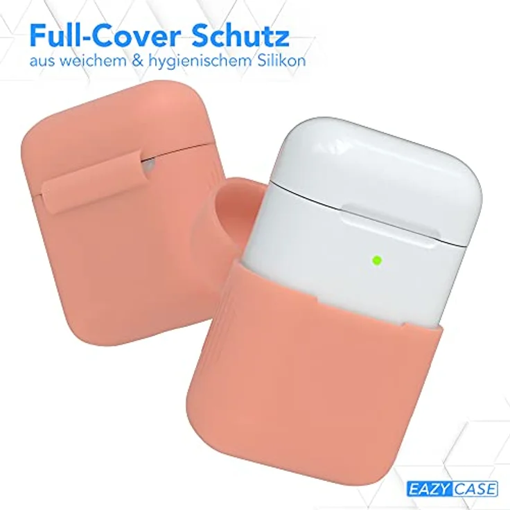 EAZY CASE - Schutzhülle für AirPods 1 & 2 Hülle Rosa Silikon Case Stoßfest mit Deckel Schutz Antikratz Etui Cover rutschfeste Silikonhülle für Airpod Pro 1. / 2. Generation Silikoncase in Altrosa – Bild 3