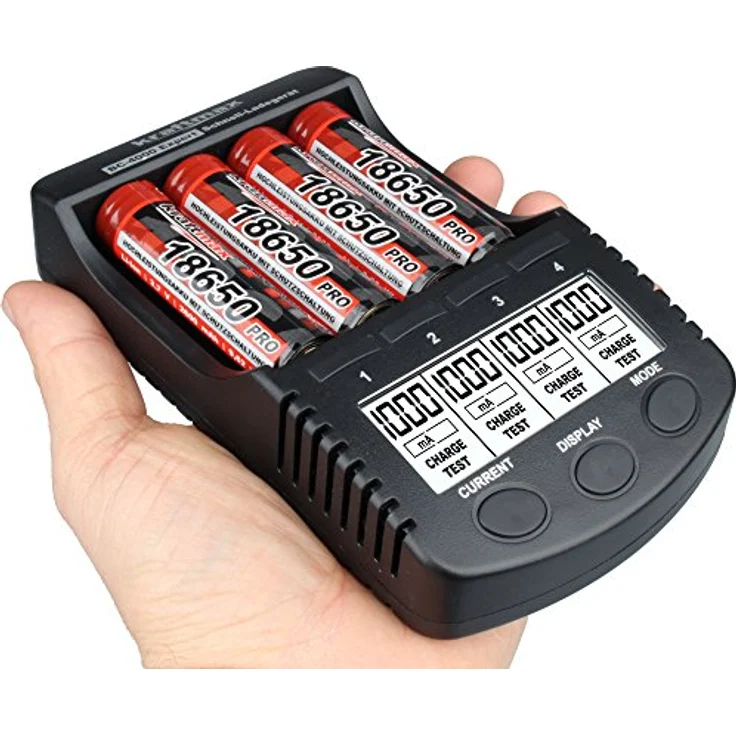 kraftmax BC-4000 EXPERT - Universal Akku Ladegerät SMART Li-Ion Technology und Innenwiderstandsmessung - für Lithium und NiMH Akkus der neuesten Generation optimiert, z.B. 18650 Akkus - Schwarz – Bild 2
