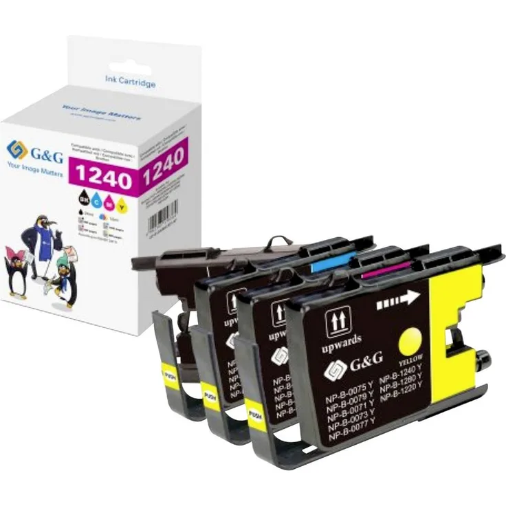 G&G Druckerpatrone Kompatibel GP-B1240BKCMY-4P, XL-Druckerpatronen Set für Brother, Schwarz, Cyan, Magenta, Gelb