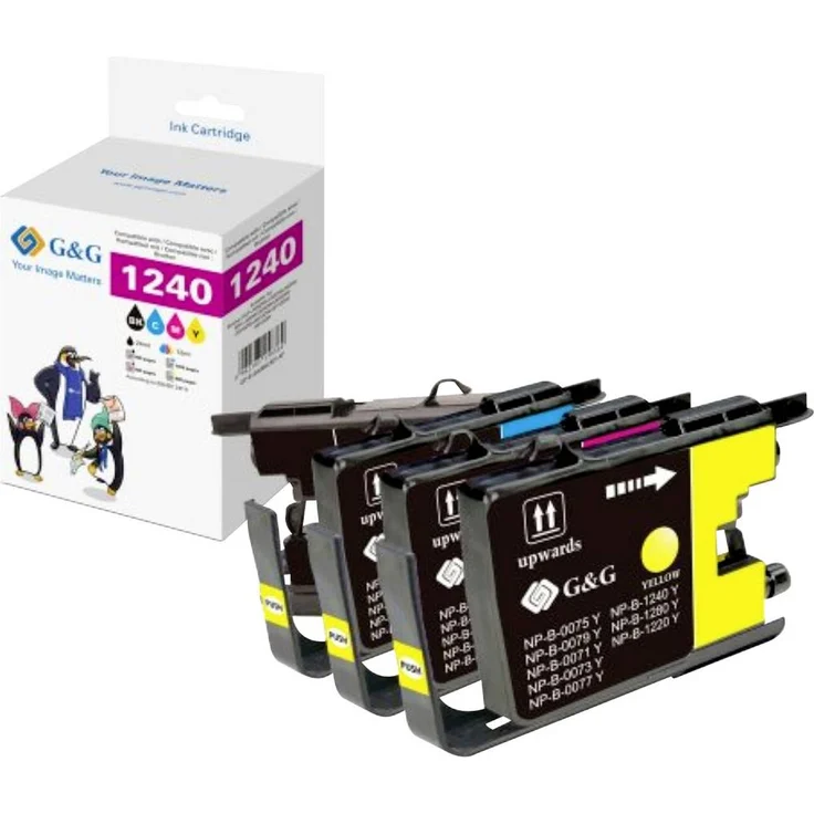 G&G Druckerpatrone Kompatibel GP-B1240BKCMY-4P, XL-Druckerpatronen Set für Brother, Schwarz, Cyan, Magenta, Gelb