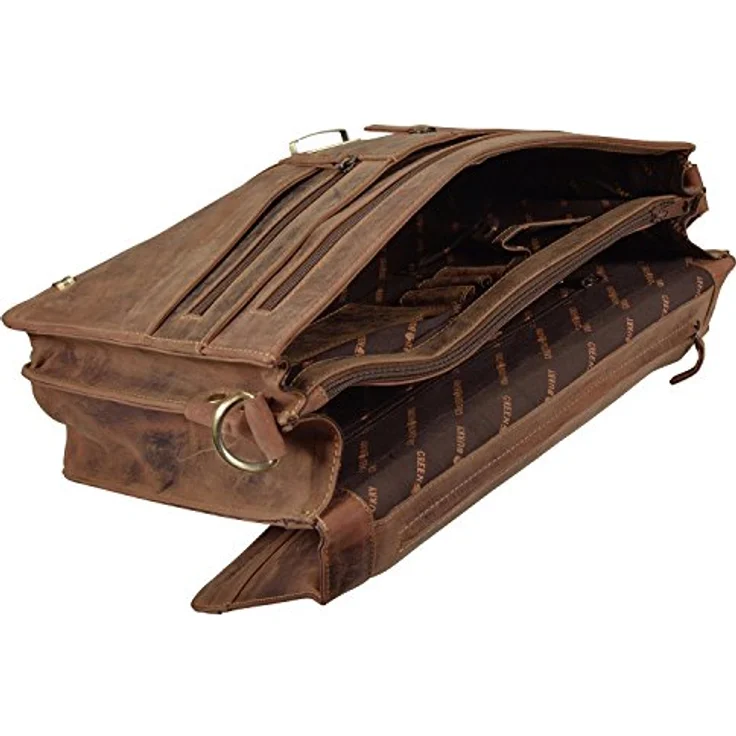 Greenburry Aktentasche Vintage, Leder - Eleganter Vintage-Stil mit 2 Hauptfächern, Reißverschlussfächern und A4-Fach - Preisvergleich – Bild 4
