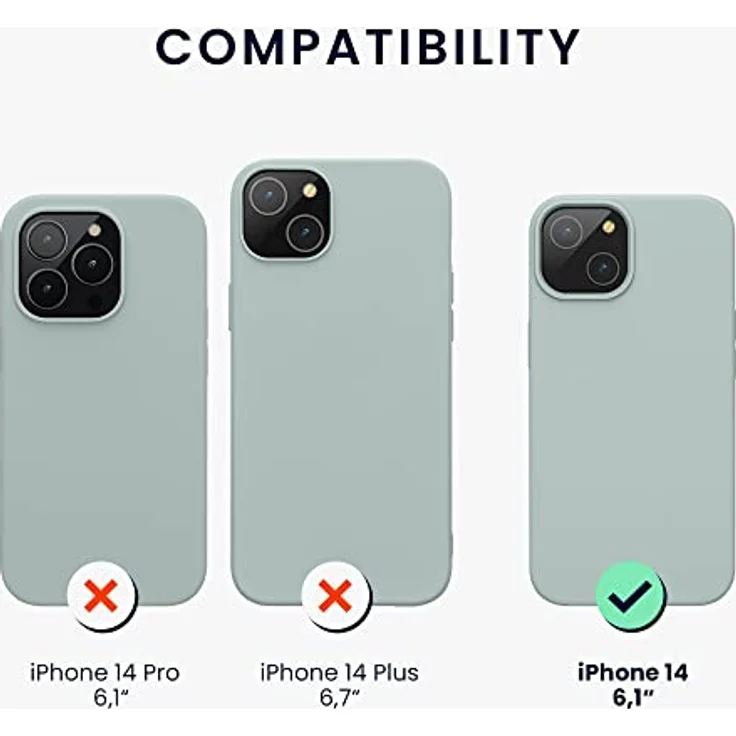 kwmobile Handyhülle für iPhone 14 - Silikon Case in Cool Mint, Anti-Rutsch, kabelloses Laden, optimaler Schutz – Bild 2