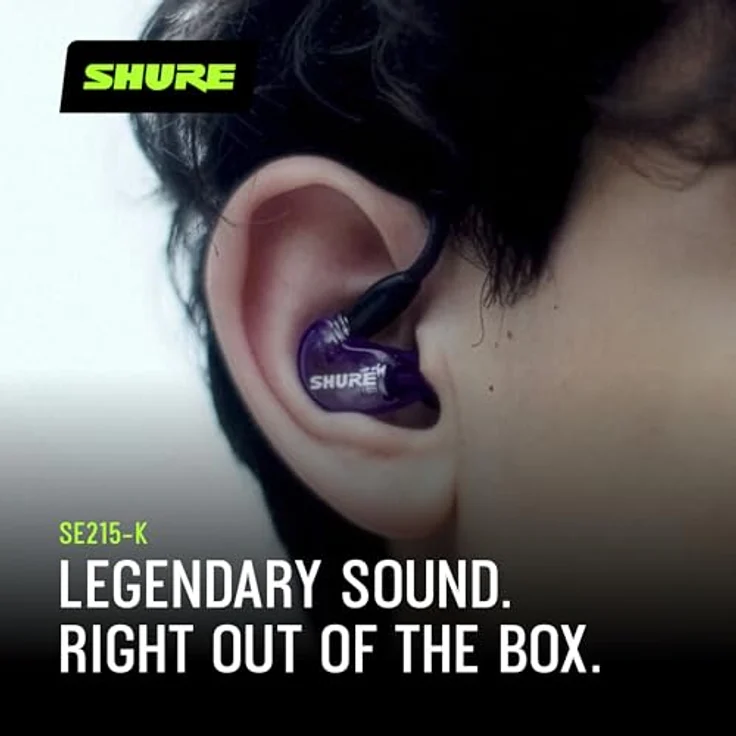 Shure SE215-K, In-ear Kopfhörer / Ohrhörer, schwarz, Premium, Sound Isolating, Geräuschunterdrückung, ein Treiber, austauschbares Kabel, dynamischer Bass – Bild 7