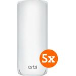 Netgear Orbi RBE773, WiFi 7 Mesh-Router 5-pack, Tri-Band Technologie, bis zu 11 Gbit/s, Weiss