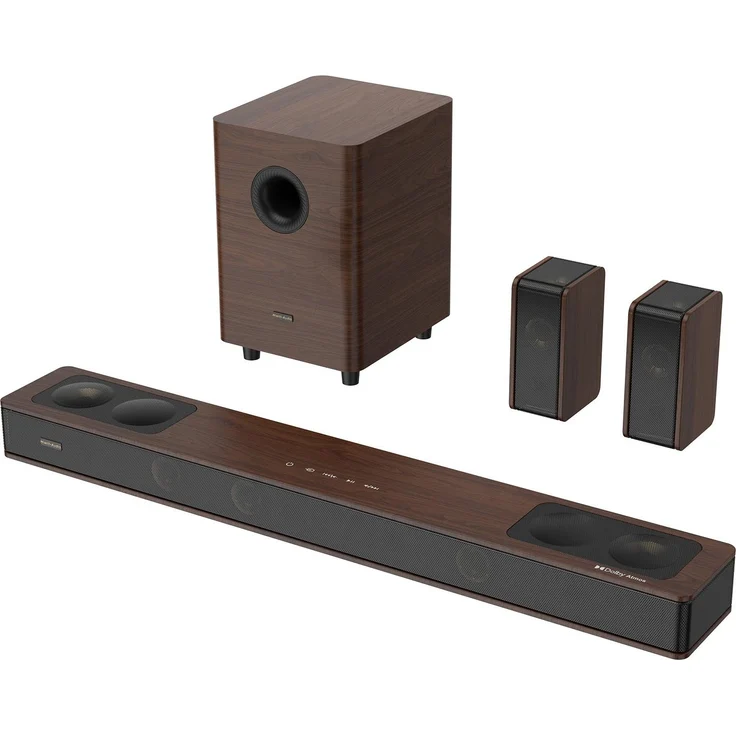 Hiwill-Audio A534 Soundbar für TV, 800W 5.3.4 Dolby Atmos mit Triple-Band-Treibern, dunkelbraun