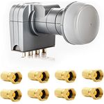 Fuba DEK 407 Quattro LNB Multischalter mit Wetterschutzgehäuse, 8 F-Stecker, HDTV, 4K und 3D-kompatibel