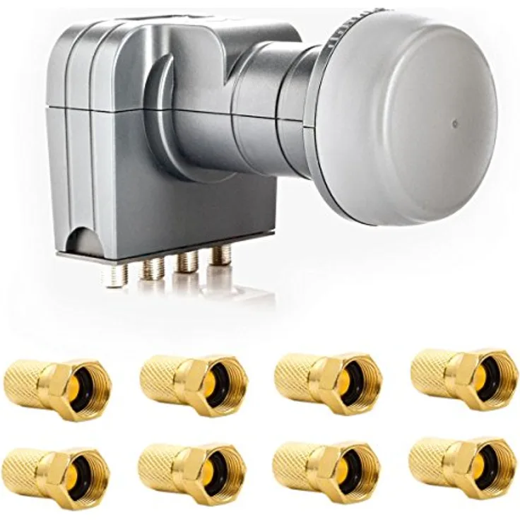 Fuba DEK 407 Quattro LNB Multischalter mit Wetterschutzgehäuse, 8 F-Stecker, HDTV, 4K und 3D-kompatibel