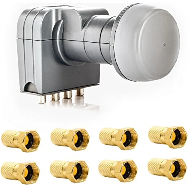 Fuba DEK 407 Quattro LNB Multischalter mit Wetterschutzgehäuse, 8 F-Stecker, HDTV, 4K und 3D-kompatibel – Bild 1