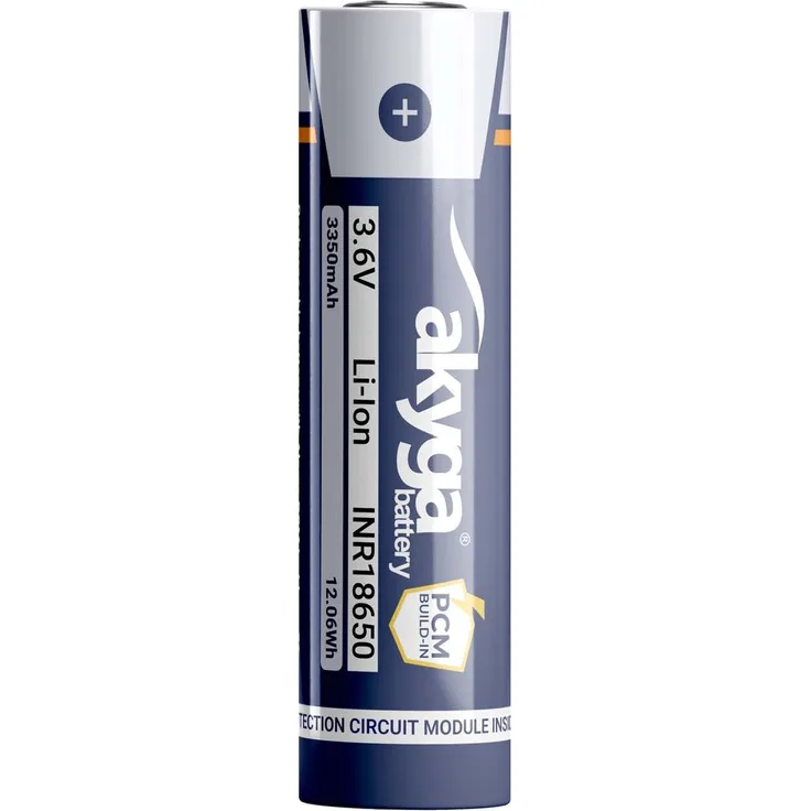 Akyga Li-Ion Akku INR18650 AKY2462, 3.6V / 3350mAh mit integriertem PCM-Schutz