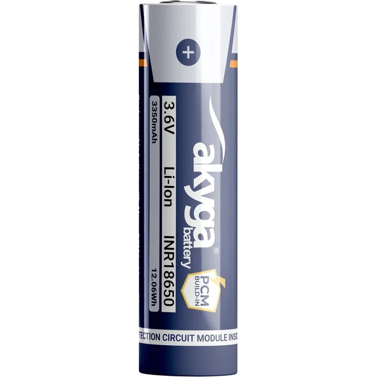 Akyga Li-Ion Akku INR18650 AKY2462, 3.6V / 3350mAh mit integriertem PCM-Schutz