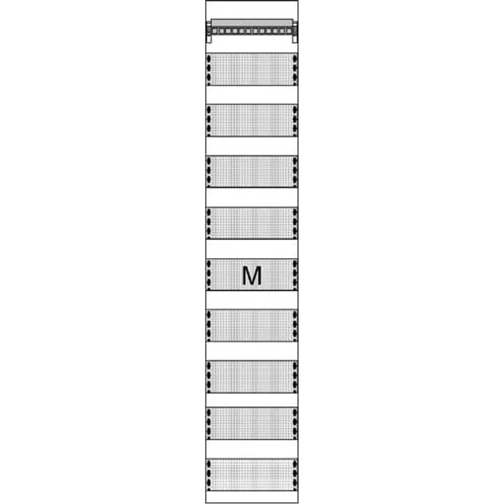 Striebel & John Mediafeld FM19P, unbestücktes PC-Gehäuse für ComfortLine Schränke, modulare Montageplatten, inklusive drehbarer 3-fach Steckdose, 1350 mm hoch