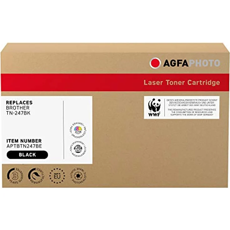 AgfaPhoto Laser Toner TN-247BK, schwarz, ersetzt Brother, 3000 Seiten, kompatibel mit Brother HL-L3210 – Bild 1